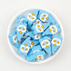 Snowflake Gnome Silicone Focal Beads Wholesale, Winter Blue Design With White Yellow Accents