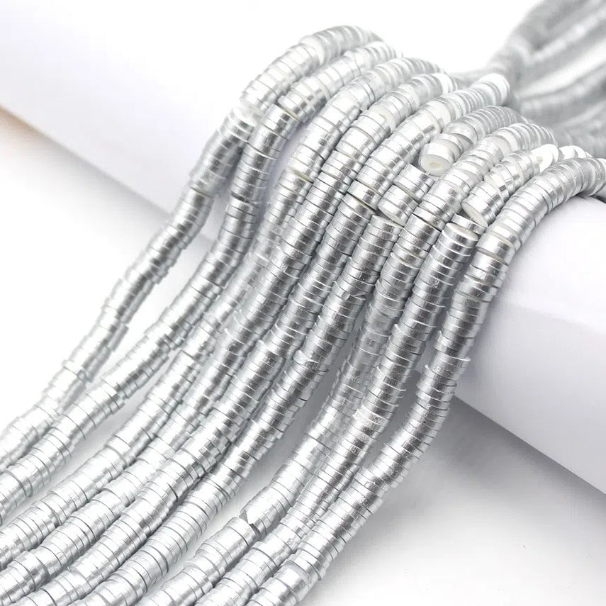 Pearly Lustre Flat Disc Clay Beads 6mm Colorful Pastel 10strands 20