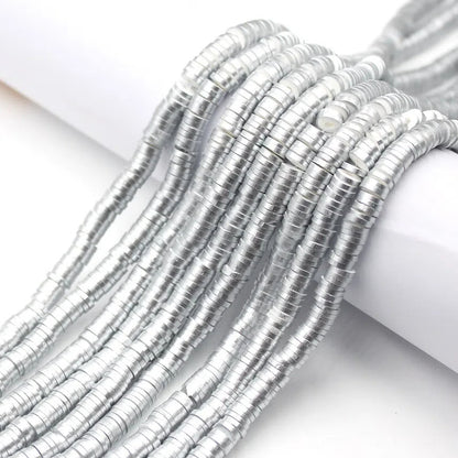 Pearly Lustre Flat Disc Clay Beads 6mm Colorful Pastel 10strands 20