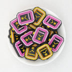 Purple Yellow LV Watch Dial Silicone Focal Beads 20Pcs  2