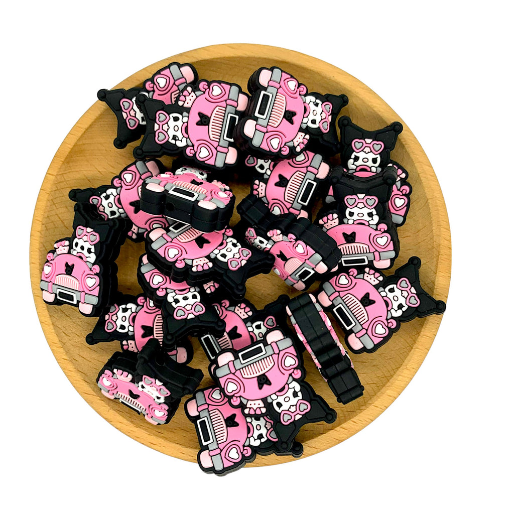 Silicone Focal Beads Kuromi Car Convertible Heart Details 20pcs 2