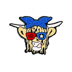 Silicone Focal Beads American Cattle Wearing Star Sunglasses 20pcs