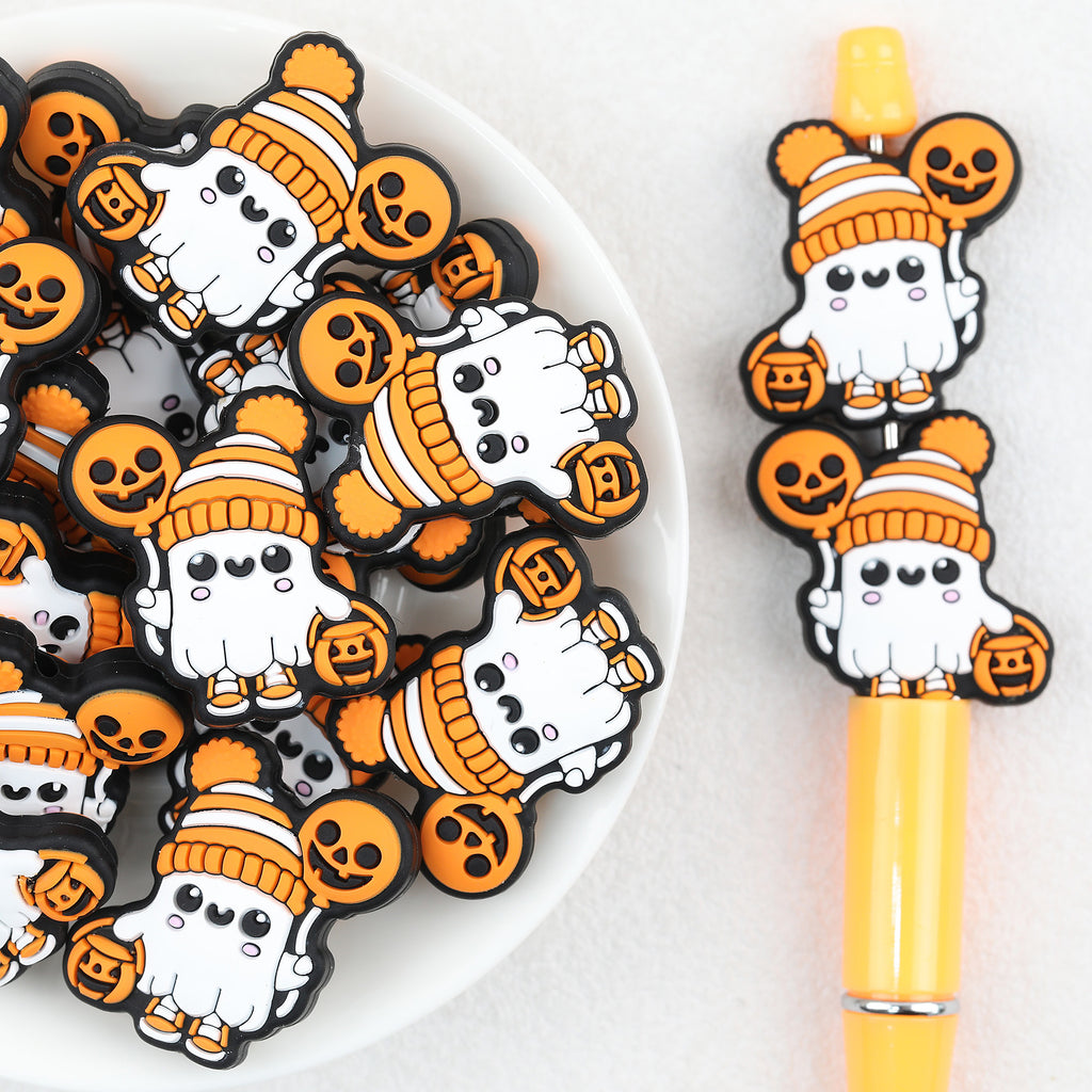 Halloween Pumpkin Balloons Ghost Silicone Focal Beads 20Pcs 