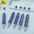 Beadable Pen Full Rhinestone Shimmering Lotus Purple Ballpoint