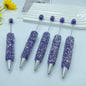 Beadable Pen Full Rhinestone Shimmering Lotus Purple Ballpoint