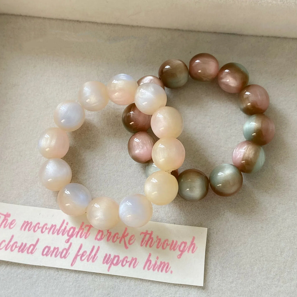 Pearlescent Gradient Resin Beads 8/10mm Pink Brown 50pcs 2