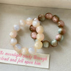 Pearlescent Gradient Resin Beads 8/10mm Pink Brown 50pcs 2