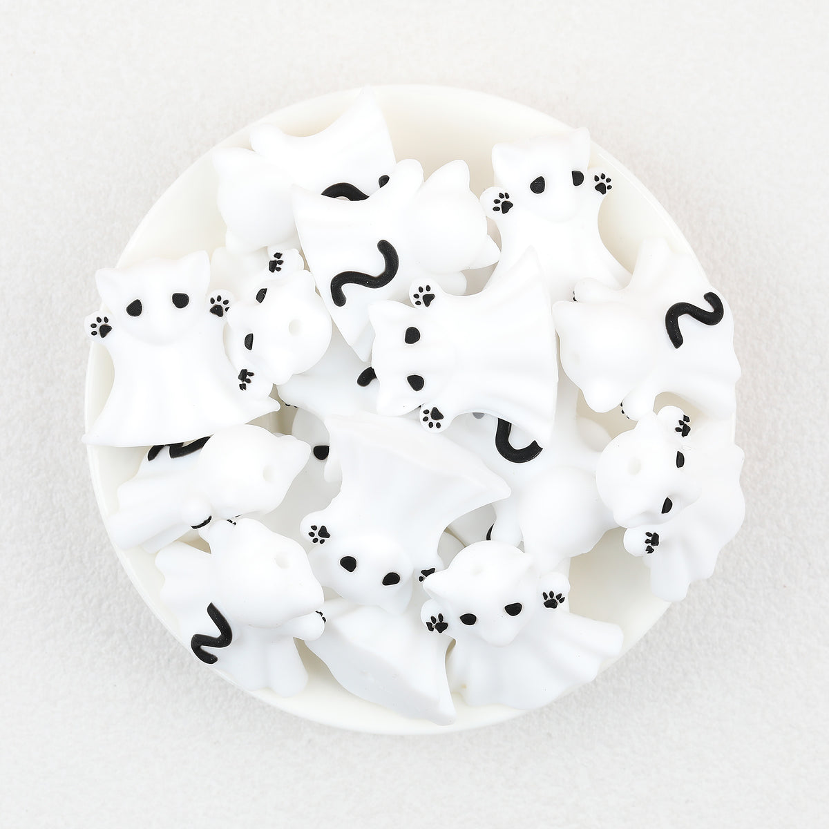 3D Halloween Black Cat Ghost Silicone Focal Beads 20Pcs  2