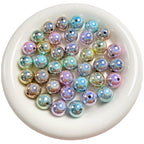 Laser Round Acrylic Beads 16mm Iridescent Glossy Colors 10pcs 2