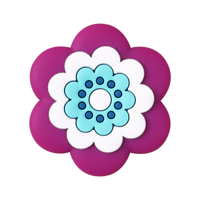 Silicone Focal Beads Bohemian Seven Flowers Layered Petal Design 20pcs 17