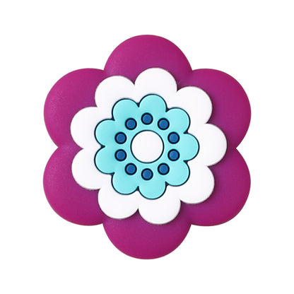 Silicone Focal Beads Bohemian Seven Flowers Layered Petal Design 20pcs 17