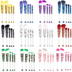 Beadable Makeup Brushes Halloween Christmas Themed Colorful Handles 5pcs