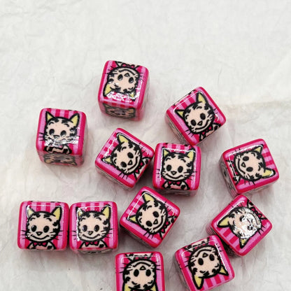 Osamu Harada Series Square Acrylic Beads 14mm Pattern 10pcs 6