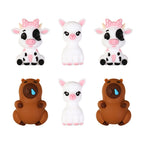 3D Animal Silicone Focal Beads Llama Cow Capybara 20pcs 7