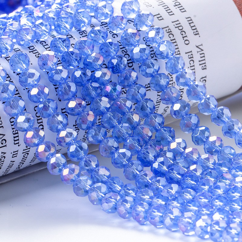 Electroplated Flat Glass Beads 8mm Colorful Mixed 10 Strands 18