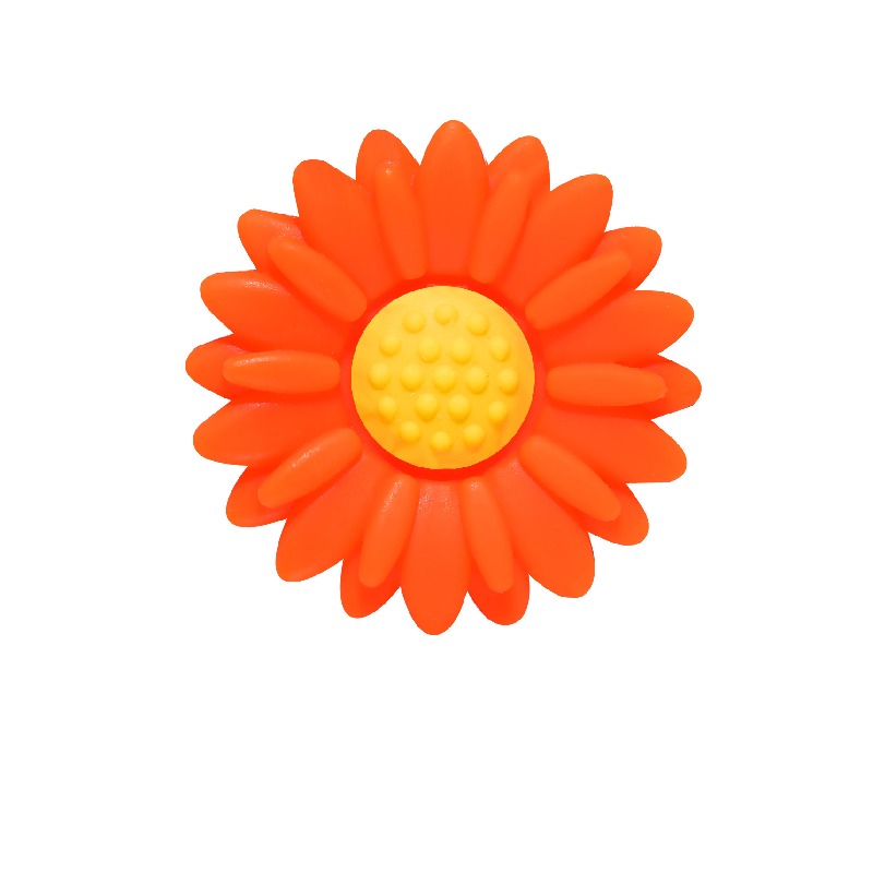 Silicone Focal Beads Daisy Sunflower Round Layout 20pcs 17
