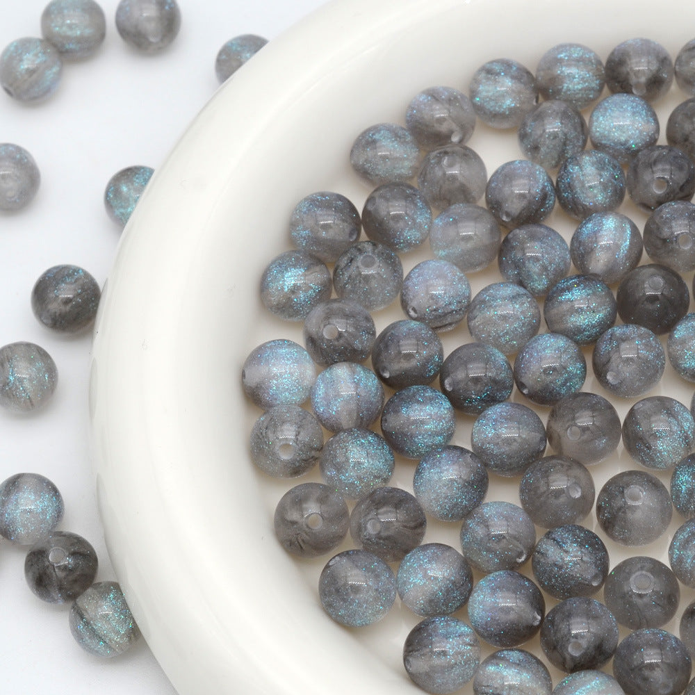 Mystic Galaxy Round Resin Beads 8mm and 10mm with Hole 100pcs 3