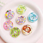 Hand Drawn Donut Acrylic Beads 30mm Colorful Pastel Swirl 5pcs 12