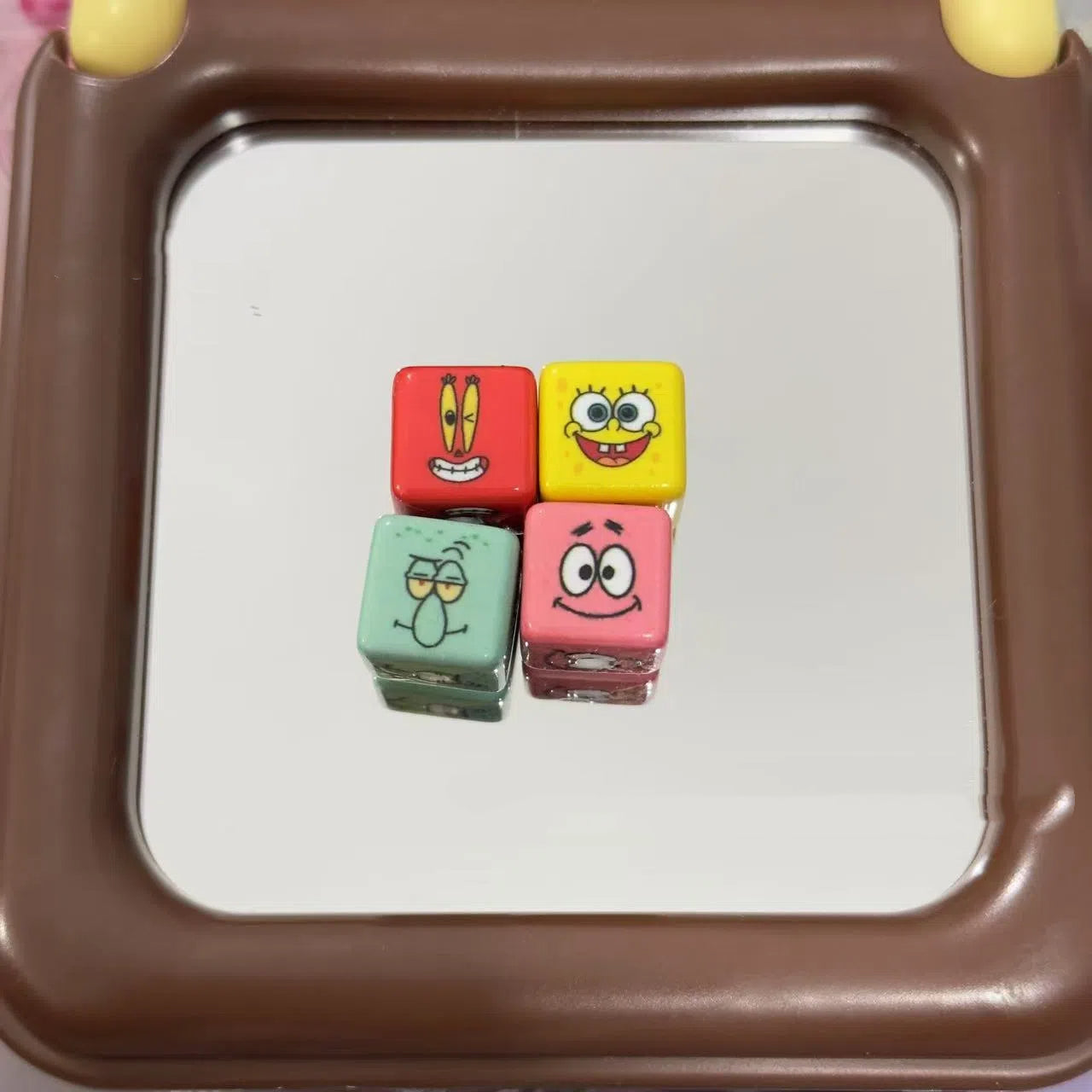 Spongebob Square Acrylic Square Beads 16mm Vibrant Cartoon Faces 10pcs 2