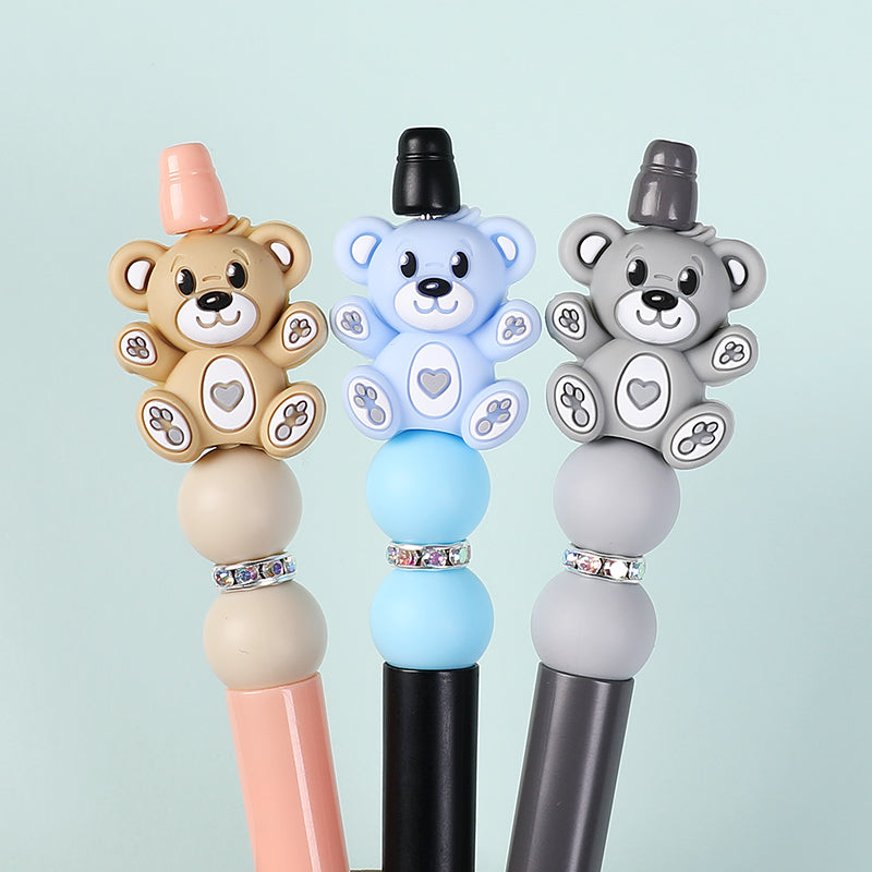 Silicone 3D Focal Beads Hug Bear Outstretched Arms 20pcs 5