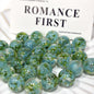 Floral Clear 16mm Resin Round Luminous Beads 10pcs 11