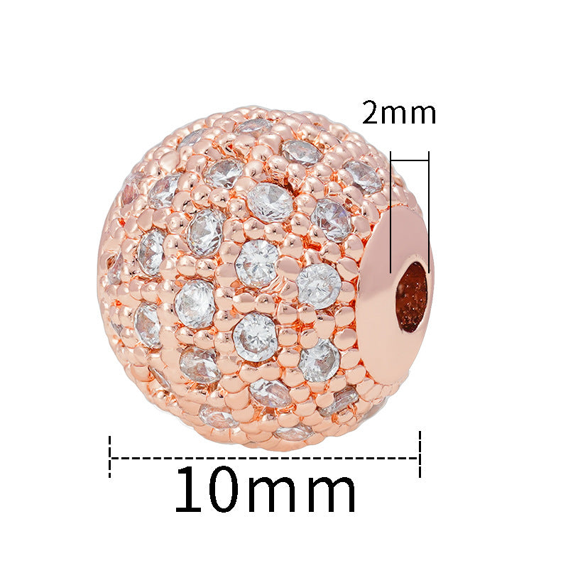 Fancy Zirconia Paved Brass Round Beads 6mm 8mm 10mm 30pcs 8