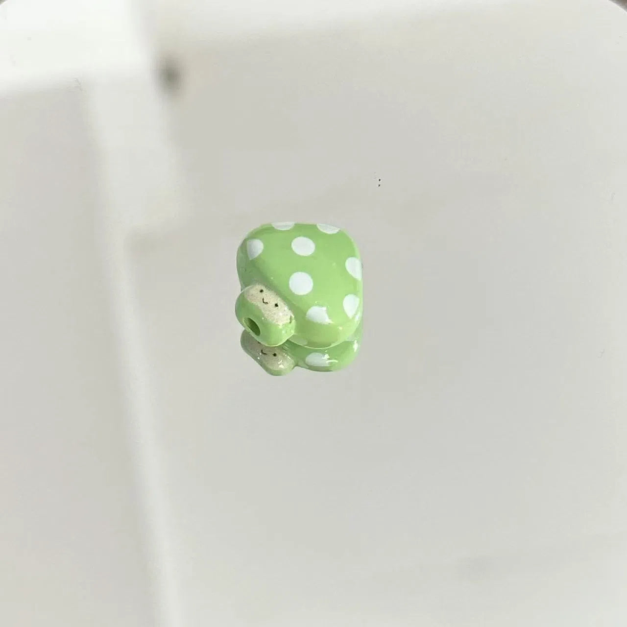 Painted Mushroom Acrylic Beads 20mm Colorful Polka Dot 10pcs 5