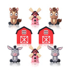 Silicone 3D Focal Beads Farm Animal Donkey Tuft of Hair 20pcs 10