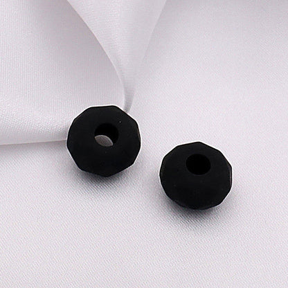 Acrylic Faceted Spacer Beads 14mm Rubberized Finish 40pcs - black