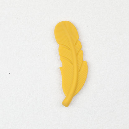 Colorful Feather Shaped Silicone Beads 20pcs 15