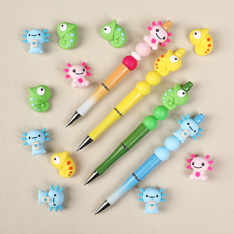 Silicone 3D Focal Beads Reptile Salamander Chameleon Expressive Eyes 20pcs 7