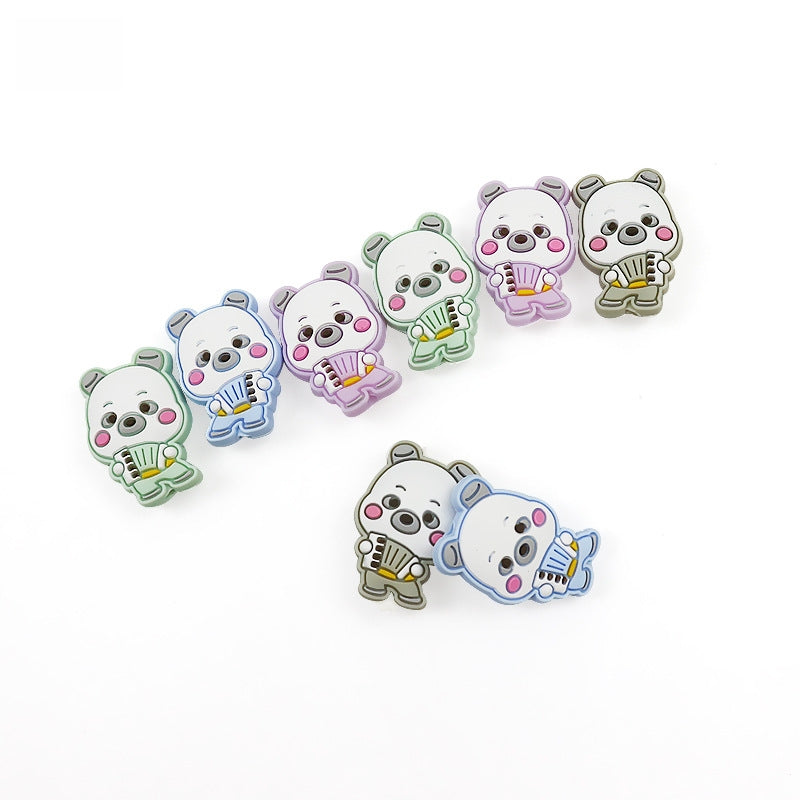 Silicone Focal Beads Panda Accordion Holding Instrument 20pcs 5