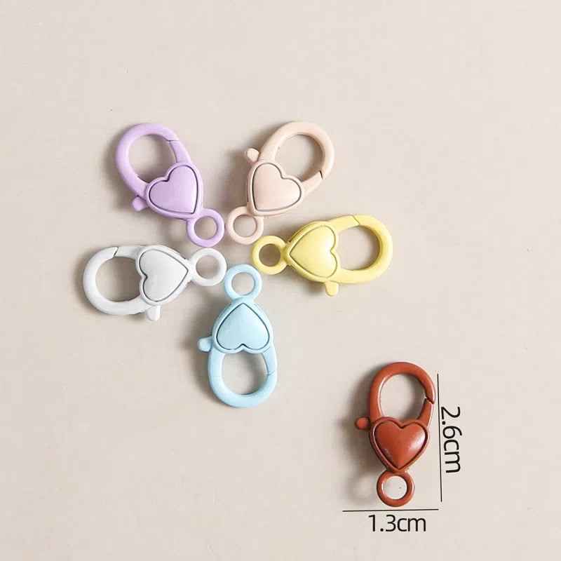 Zinc Alloy Heart Buckle Keychain Clasps 26mm Colorful 20pcs 3