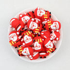 3D Full Body Red Santa Claus Silicone Focal Beads