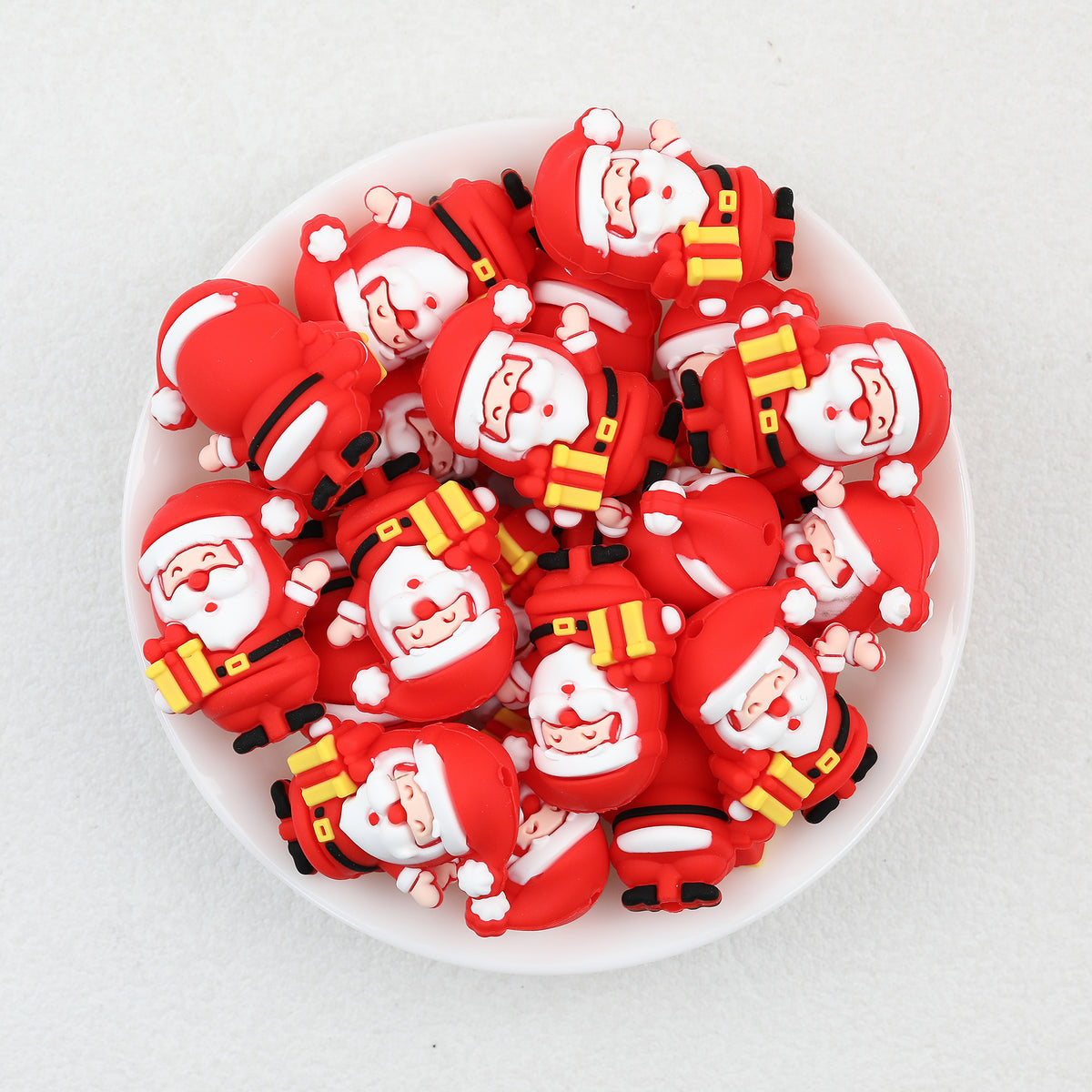 3D Full Body Red Santa Claus Silicone Focal Beads