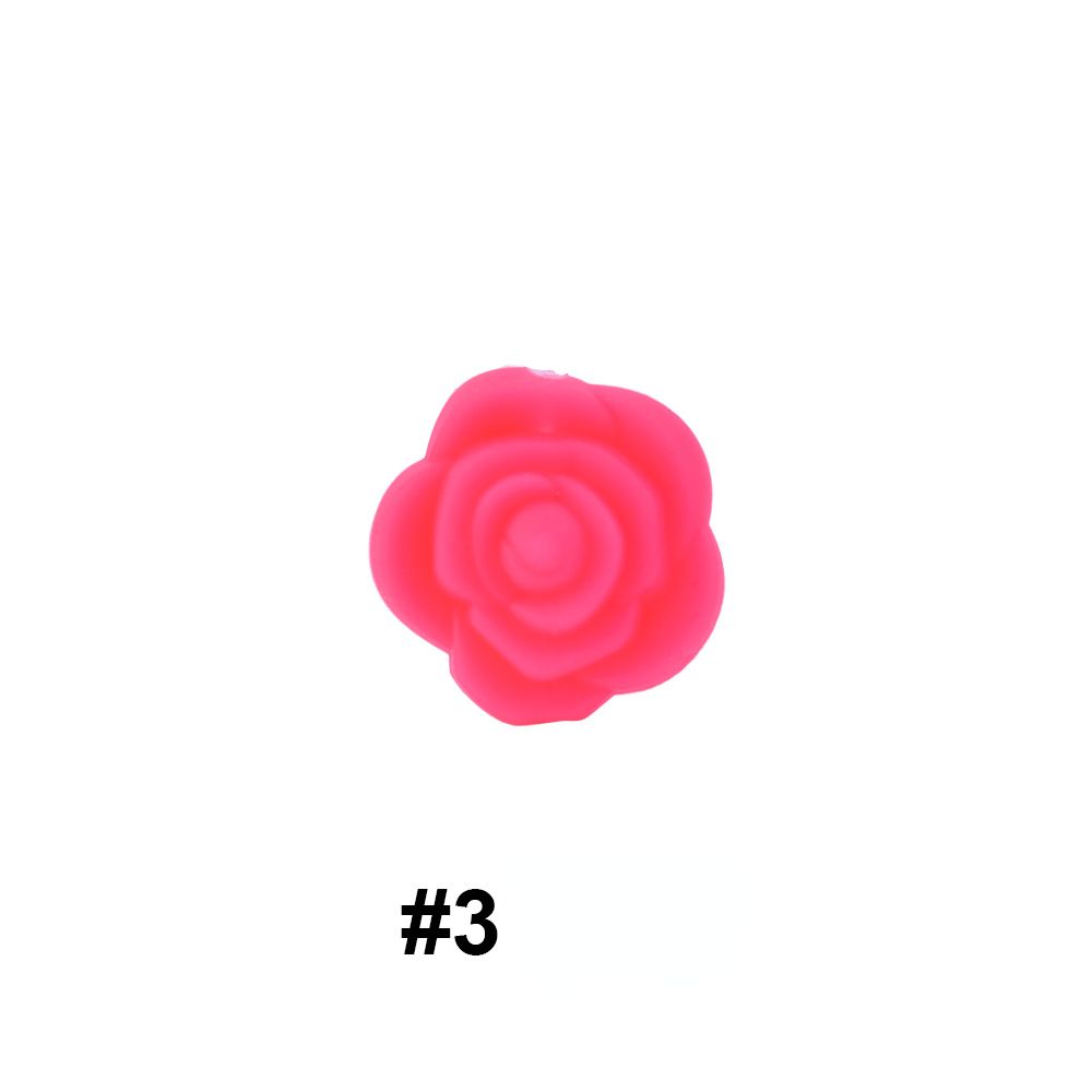 Double-Sided Flower Silicone Beads Multi Color Solid 50pcs 7