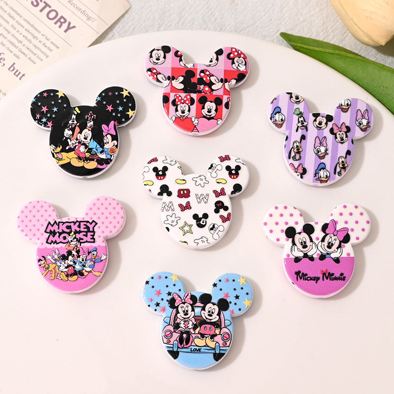 Cute Cartoon Mouse Head Acrylic Flat Beads 34mm 10pcs 2