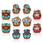Silicone Focal Beads Basket Animals Holding Bows 20pcs 5