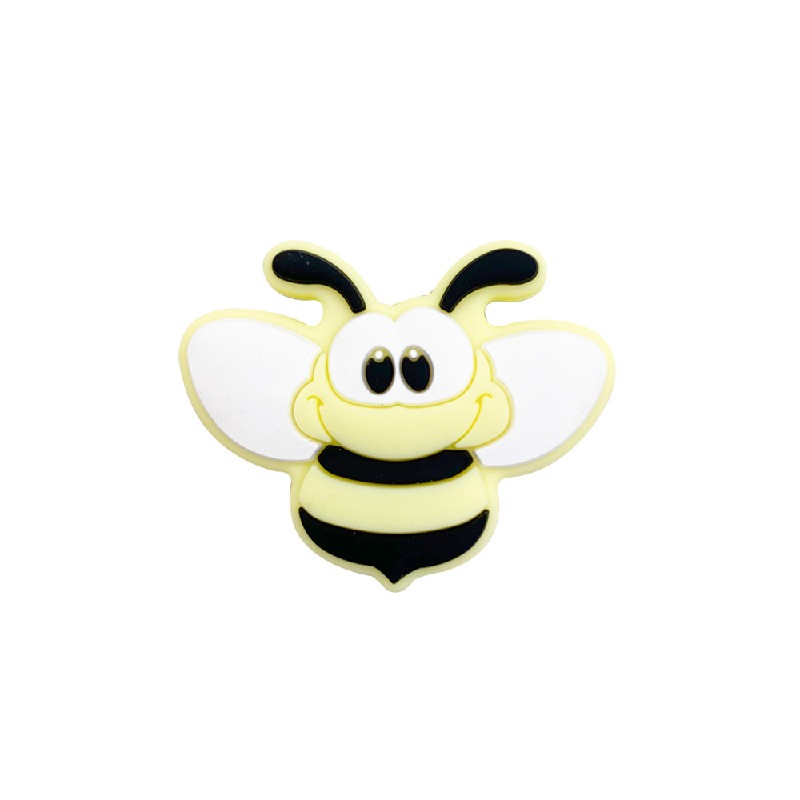 Silicone Focal Beads Bee With Large Eyes Pastel Colors 10pcs 5