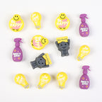 3D Silicone Focal Beads Motivational Icons Light Bulb Anxiety Spray Happy Face Rock 20pcs 3