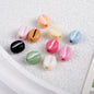 Macaron Colored Coffee Bean Acrylic Beads 9mm Glossy Finish 50pcs 2