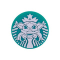 Silicone Focal Beads Starbucks Yoda Holding Cup Teal Color 20pcs