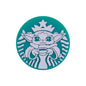 Silicone Focal Beads Starbucks Yoda Holding Cup Teal Color 20pcs