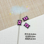 Baking Painted Poker Metal Beads 15mm Colorful Whimsical Design 10pcs 22