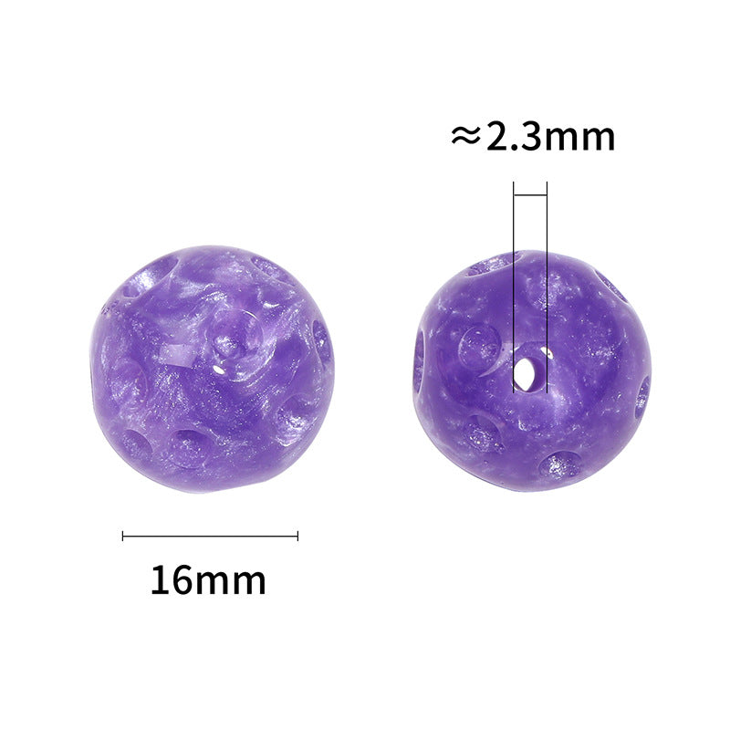 16mm Moon Crackle Effect Acrylic Round Beads 50pcs 2