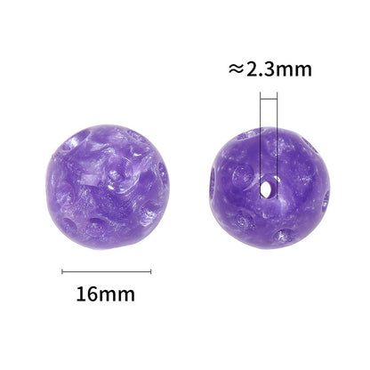 16mm Moon Crackle Effect Acrylic Round Beads 50pcs 2