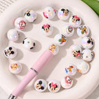 16mm UV Electroplated Cartoon Printed Round Acrylic Beads 20pcs 2