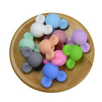Silicone Focal Beads Mickey Minnie Mouse Ear Design Smooth Matte 20pcs 5