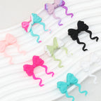 Tie Dye Glitter Bow Silicone Focal Beads 20pcs