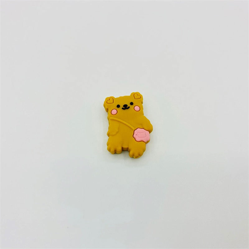 Silicone Focal Beads Backpack Bear Heart Ears Pastel Colors 20pcs 8